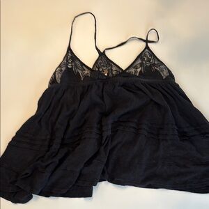 Black Lace Trim Cami Top